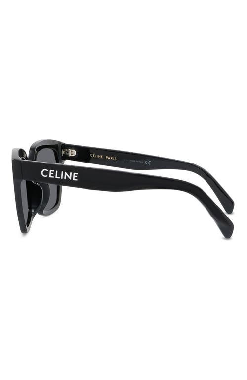 Celine Monochroms Cl 40198f 01a Butterfly Sunglasses In Shiny Black/smoke