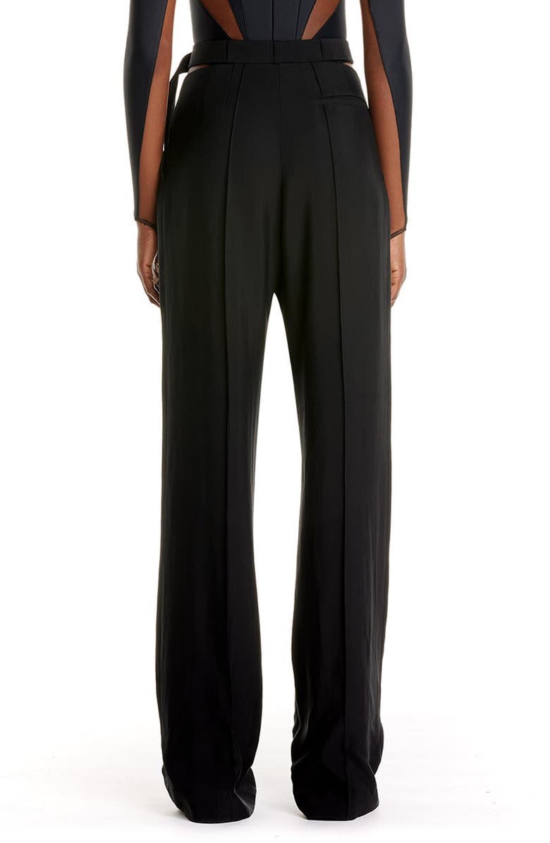 MUGLER Fluid Belted Cutout Trousers | Nordstrom