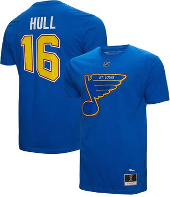 Mitchell & Ness Men's Mitchell & Ness Brett Hull Blue St. Louis Blues Name  & Number T-Shirt