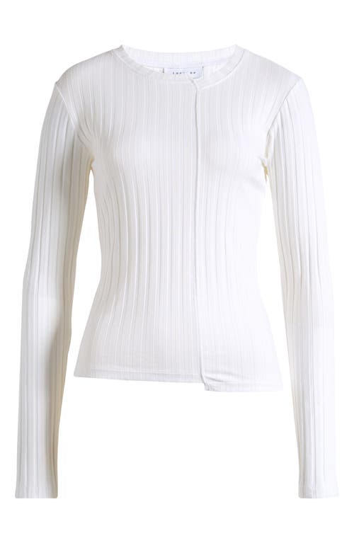 Shop Topshop Disjointed Rib Long Sleeve T-shirt In White