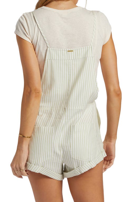 Shop Billabong Wild Pursuit Short Overalls In Light Avocado