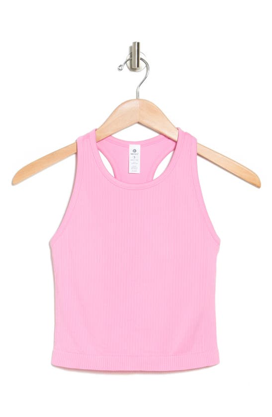 90 Degree By Reflex Racerback Cropped Tank With Bra In Begonia Pink