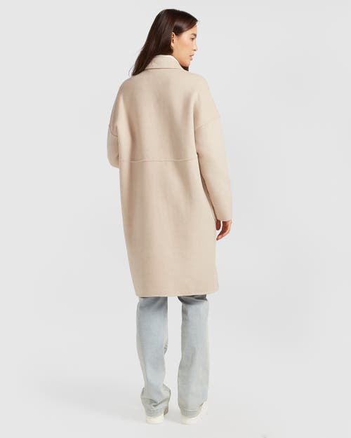 Shop Belle & Bloom Publisher Double-breasted Wool Blend Coat In Sand