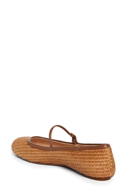 Shop Gianvito Rossi Carla Raffia Ballet Flat In Marbella/nappa/cuoio