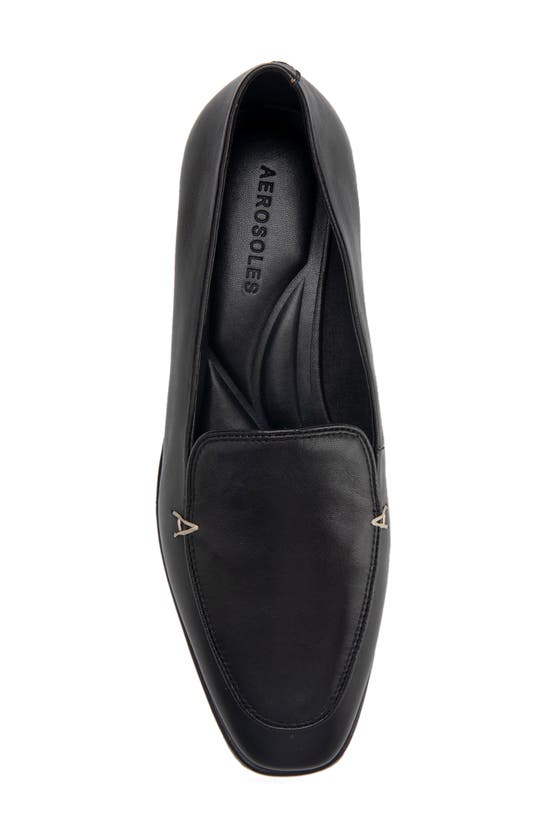 Shop Aerosoles Neo Square Toe Loafer In Black Leather