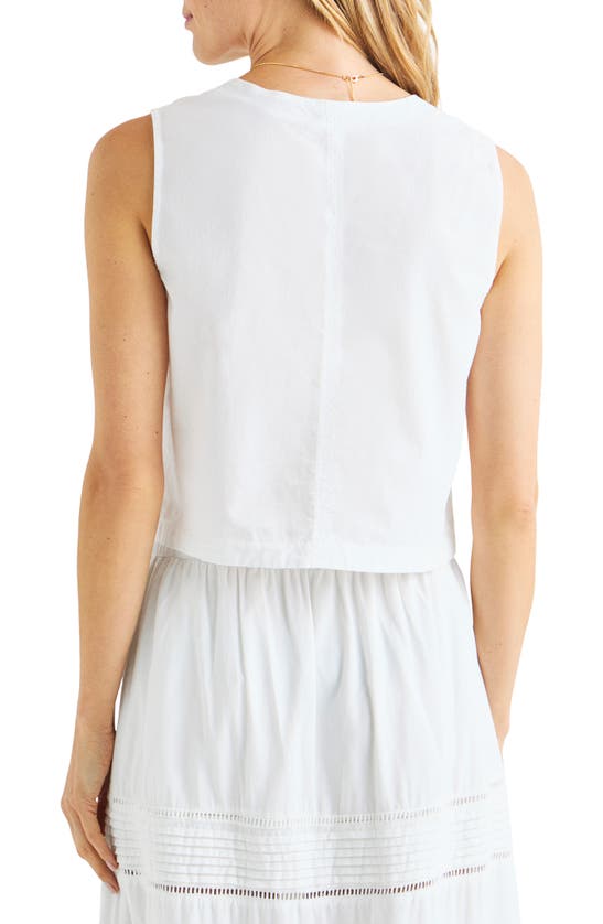Shop Splendid Callan Openwork Sleeveless Button-up Shirt In White