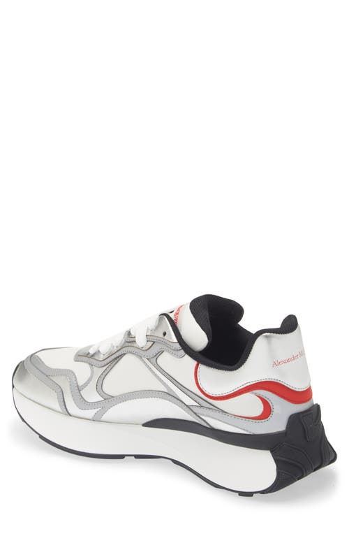 Shop Alexander Mcqueen Sprint Runner Sneaker In Silver/white/black