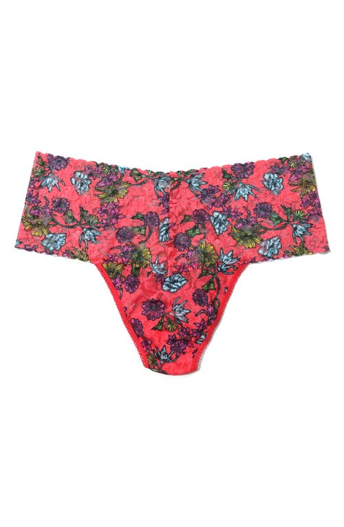 Hanky Panky Floral Print Retro Lace Thong in Wonderland Blooms at Nordstrom