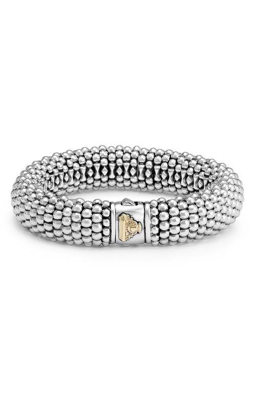 Shop Lagos Signature Caviar Wide Rope Bracelet In Silver/gold