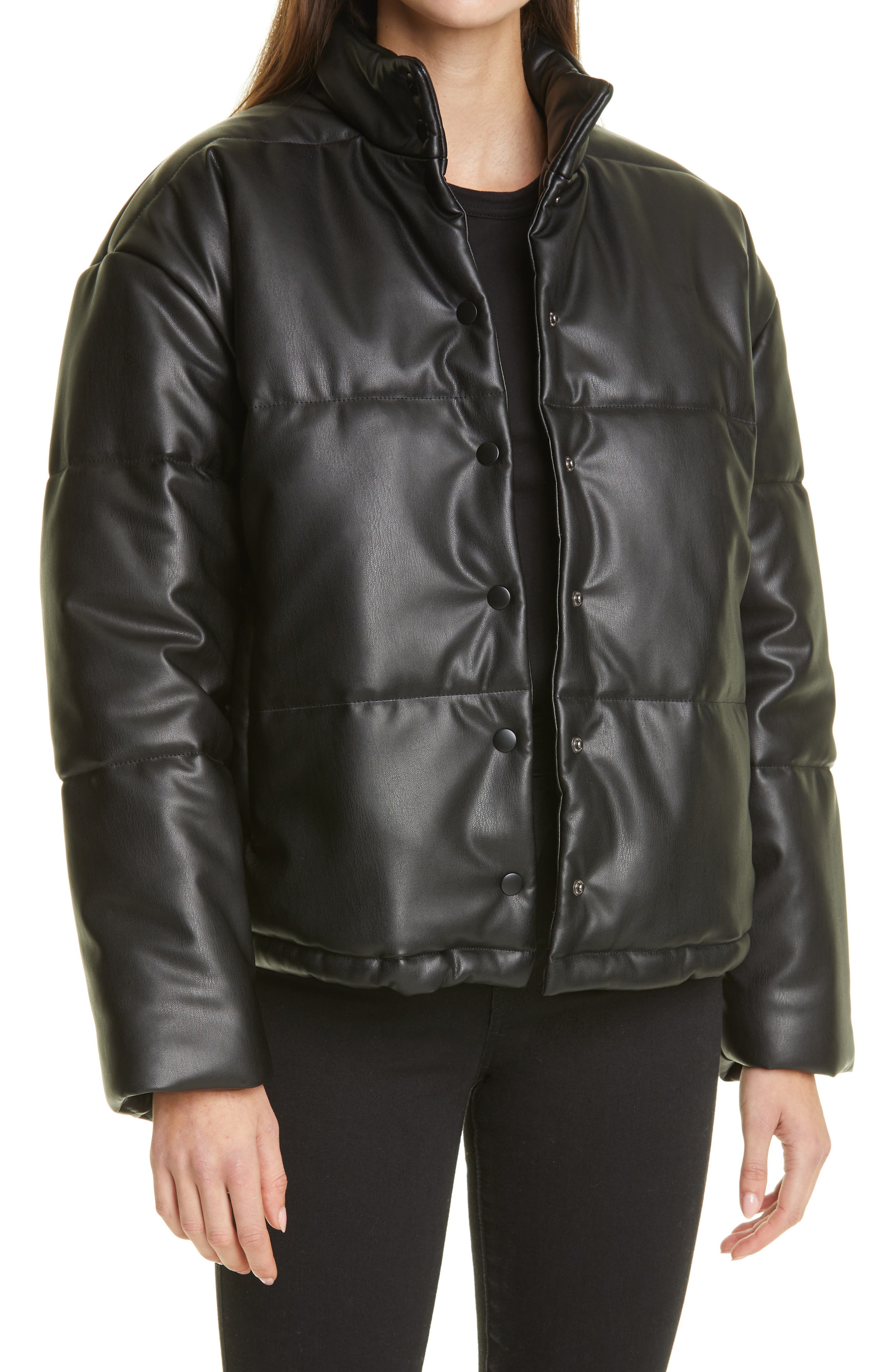 faux leather puffer