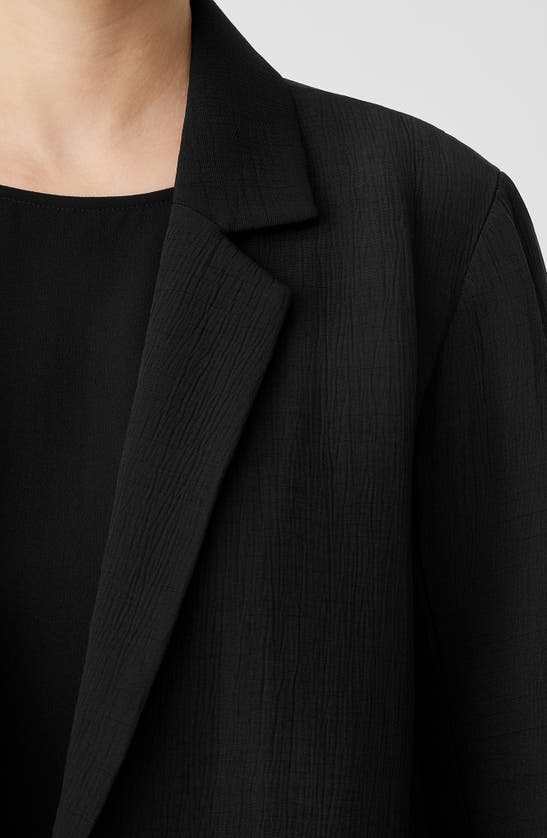 Eileen Fisher Long Wool Blazer In Black