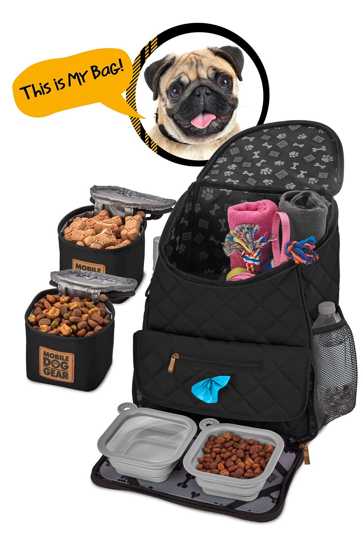 MOBILE DOG GEAR Day/Night Walking Bag & Weekend Backpack Gear Bundle