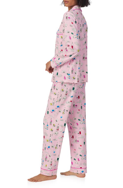 Shop Bedhead Pajamas Print Jersey Pajamas In Wine Pairing