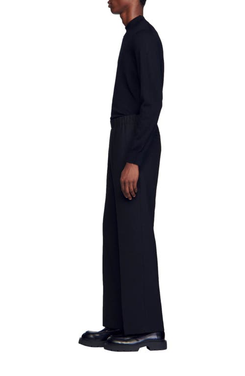 Shop Sandro Wide-leg Trousers In Black