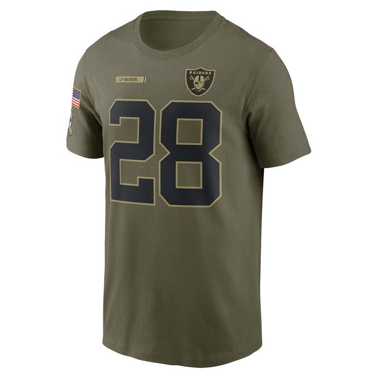 Josh Jacobs Las Vegas Raiders Nike 2021 Salute To Service Name & Number T- Shirt - Camo