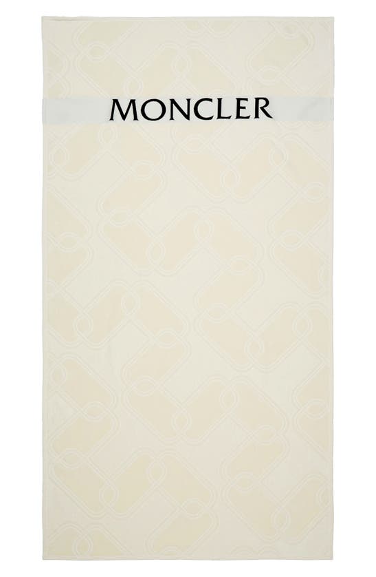 Shop Moncler Archivio Dna Beach Towel In Antique White