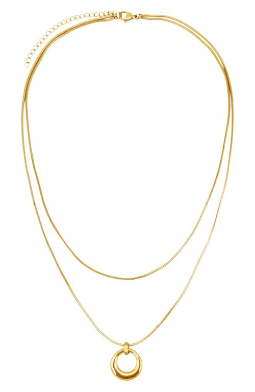 Petit Moments Almas Open Circle Pendant Layered Necklace in Gold at Nordstrom