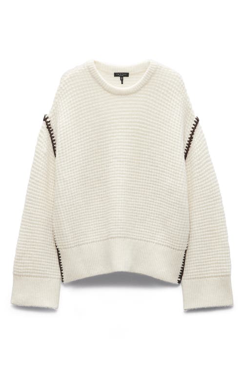 Shop Rag & Bone Katie Whipstitch Sweater In Ivory