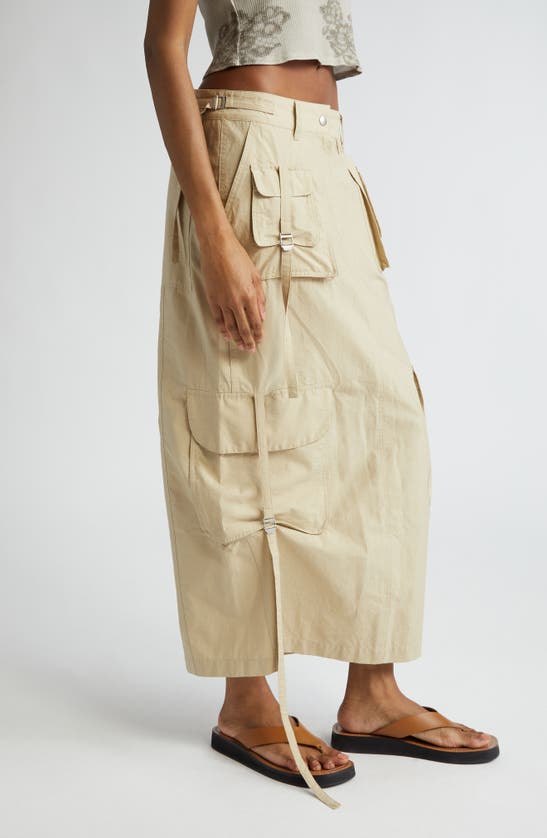 Shop Acne Studios Ilanta Cotton Blend Cargo Skirt In Beige