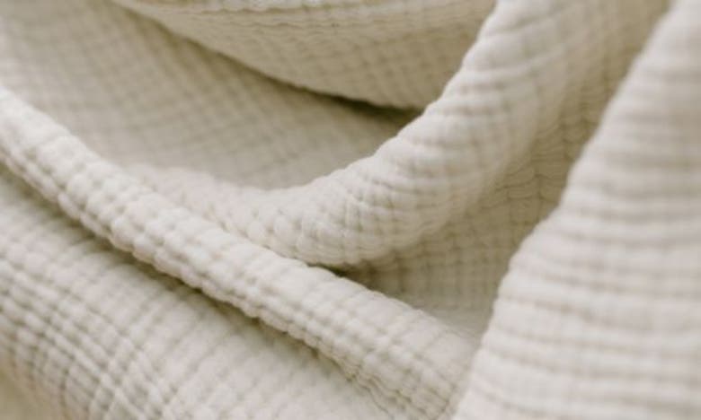 Shop Oilo Organic Cotton Muslin Throw Blanket In Eggshell