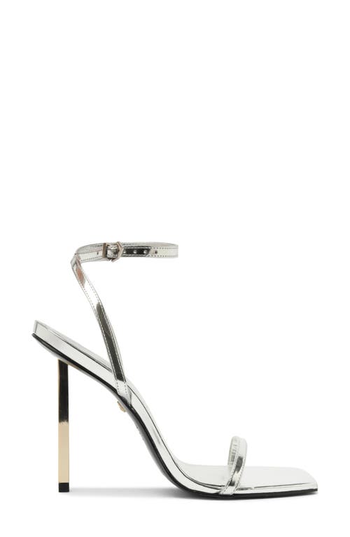 Shop Schutz Sam Square Toe Ankle Strap Sandal In Prata