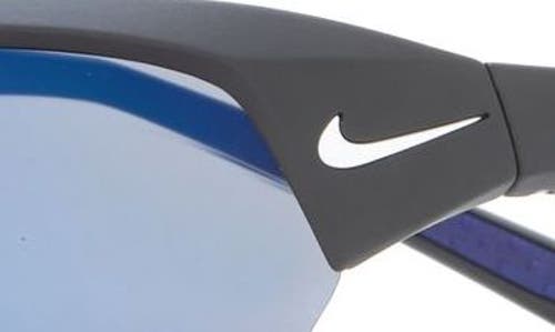 Nike Skylon Ace Square Sunglasses In Matte Black/grey Blue Mirro