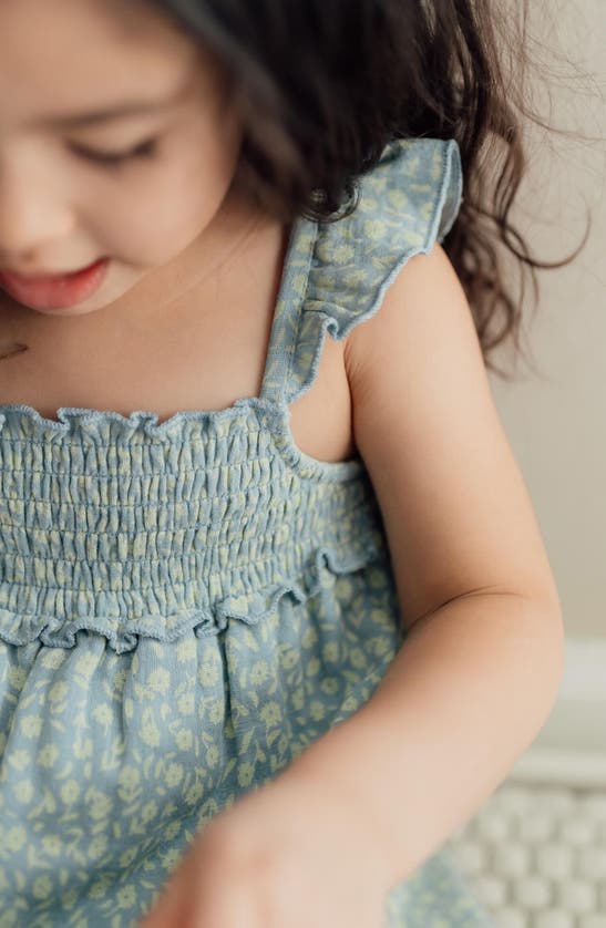 L'ovedbaby Organic Cotton Muslin Dress In Lagoon Floral
