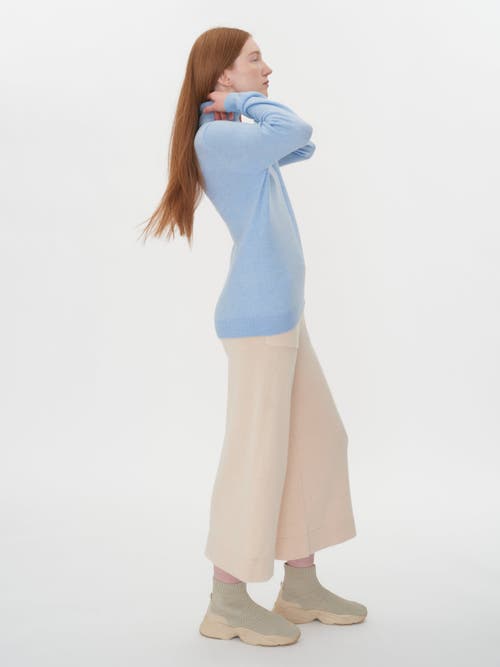 Shop Gobi Cashmere Classic Turtle Neck In Light Blue