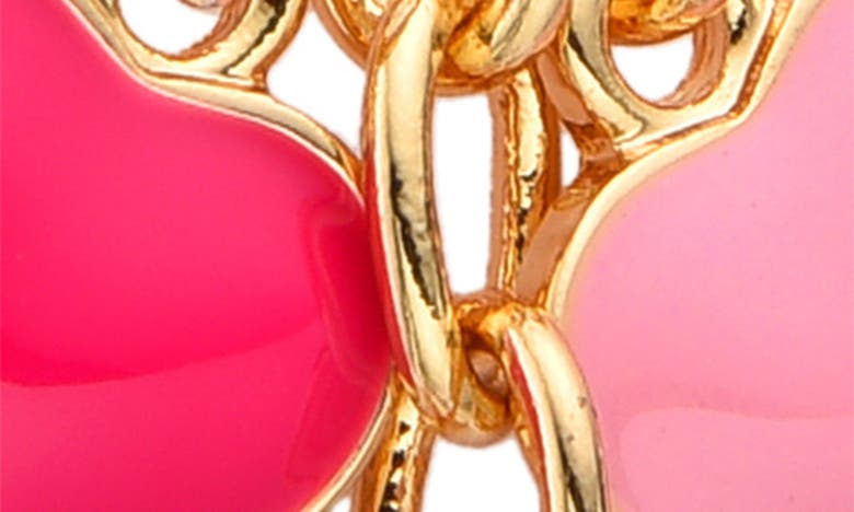 Eye Candy Los Angeles Enamel Hearts Drop Huggie Hoop Earrings In Gold