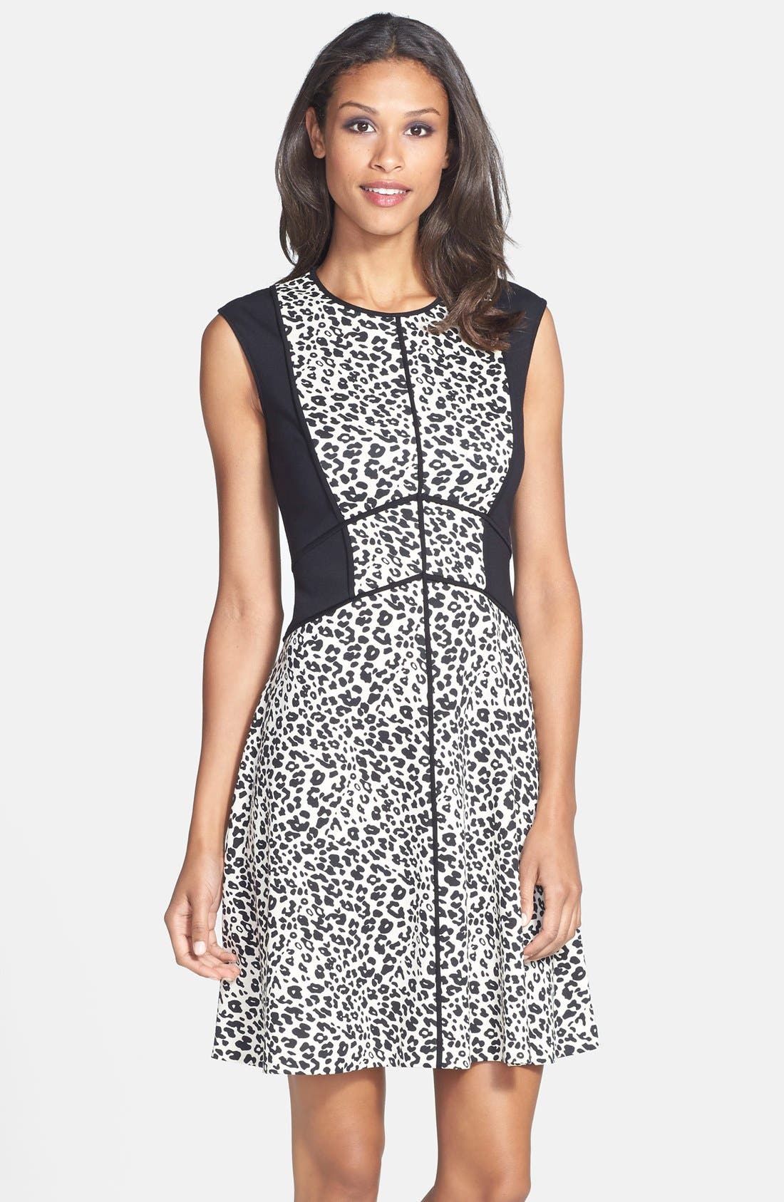 leopard print fit and flare dress