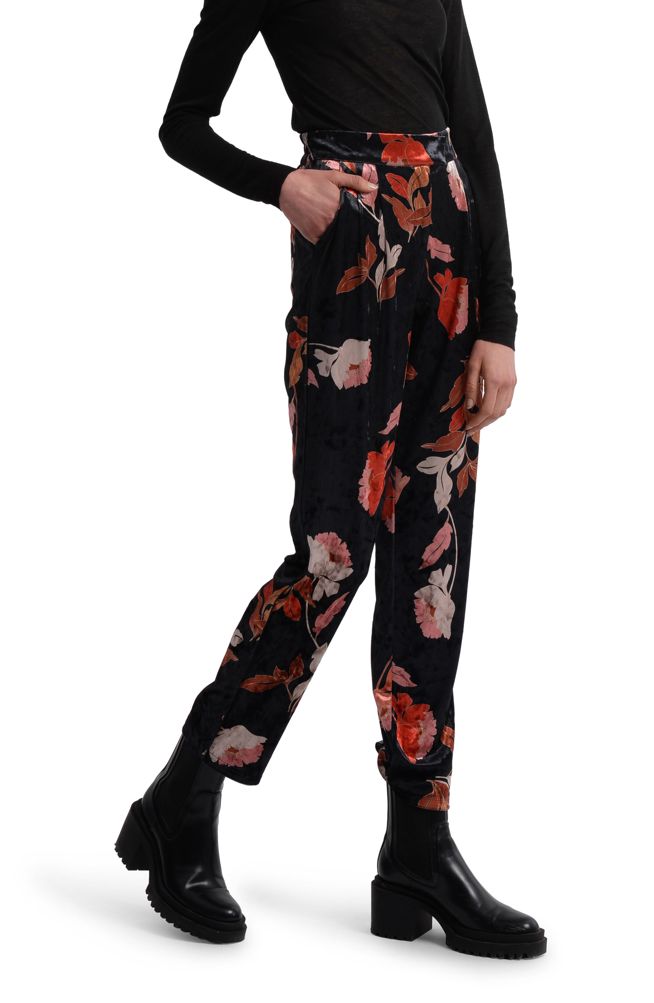 & Other Stories Floral Jacquard Trousers in Blue Slacks and Chinos Full-length trousers Womens Clothing Trousers 