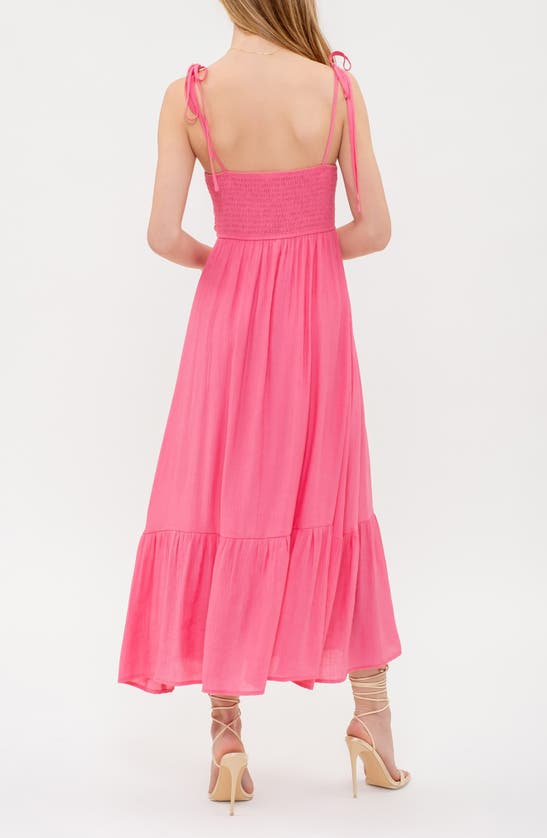 Shop Blu Pepper Rosette Tiered Sundress In Light Fuchsia