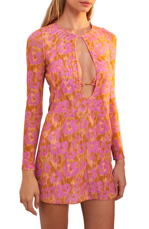 ViX Swimwear Mosqueta Abstract Print Long Sleeve Cover-Up Dress Multi at Nordstrom,