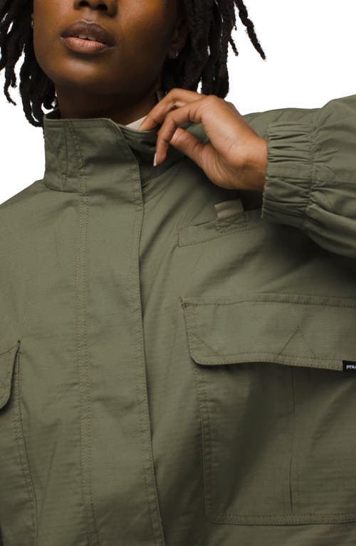 Shop Prana Palisades Organic Cotton Blend Ripstop Jacket In Rye Green