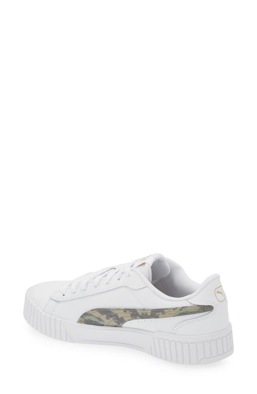 Puma Crew 2.0 Camo Sneaker In  White-covert Green