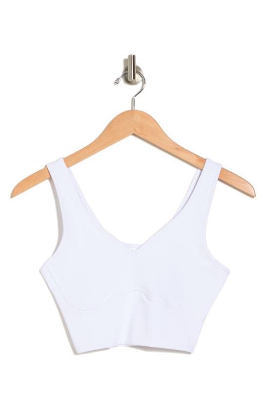 Yogalicious Nude Tech Contouring Crop Sports Bra In White