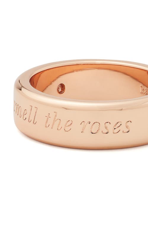 Shop Kate Spade New York Stop And Smell The Roses Band Ring In Rose Gold