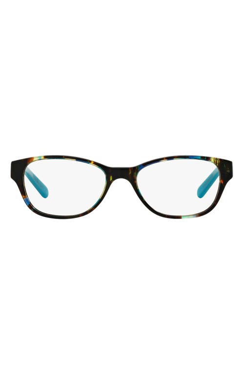 Tory Burch 51mm Rectangular Optical Glasses in Blue Brown Tortoise/Blue Lark at Nordstrom