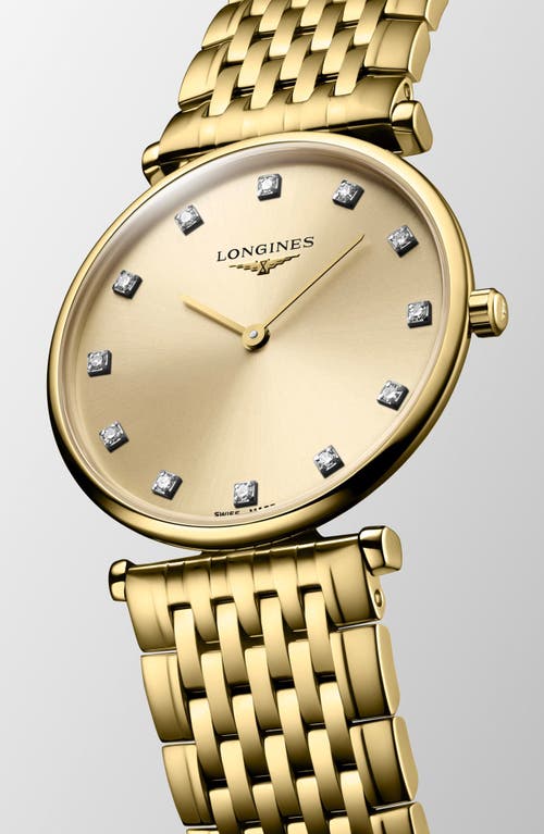 Shop Longines La Grande Classique Diamond Bracelet Watch, 29mm In Gold