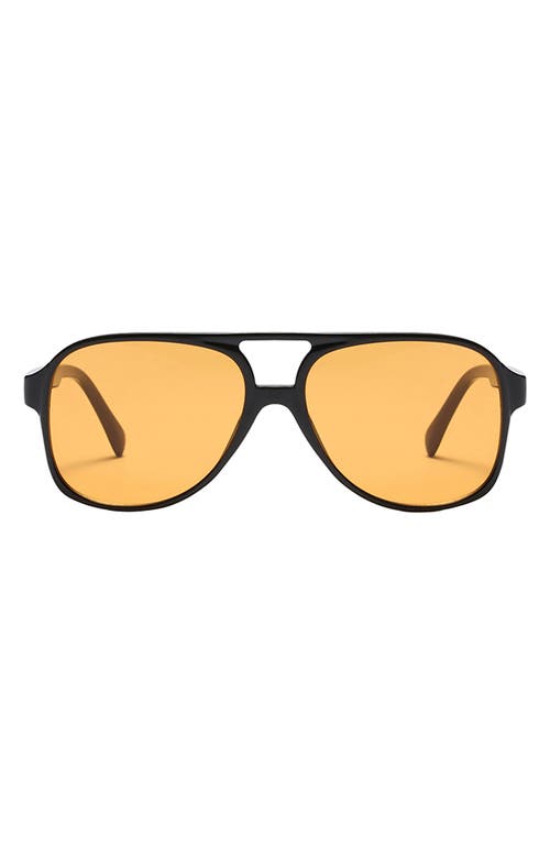 Fifth & Ninth Kingston Aviator 60mm Oval Sunglasses in Black/Orange