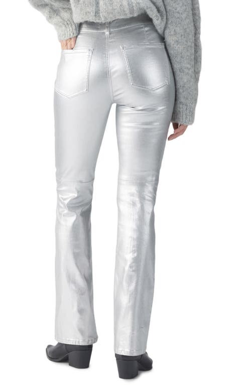 Shop Sanctuary Hayden High Waist Metallic Bootcut Jeans In Silver