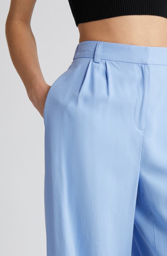 Shop Open Edit High Waist Wide Leg Trousers In Blue Hydrangea