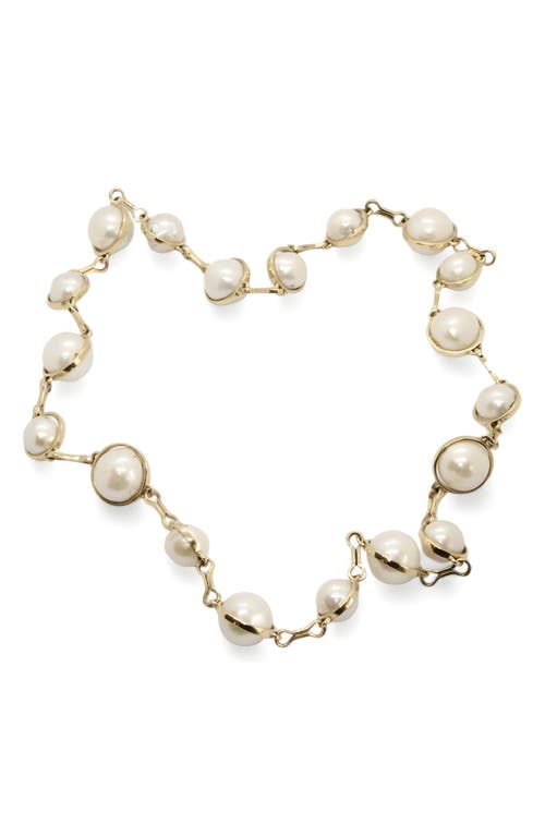 Shop Leslie Paige Baroque Freshwater Pearl Necklace In Yellow Gold/pearl