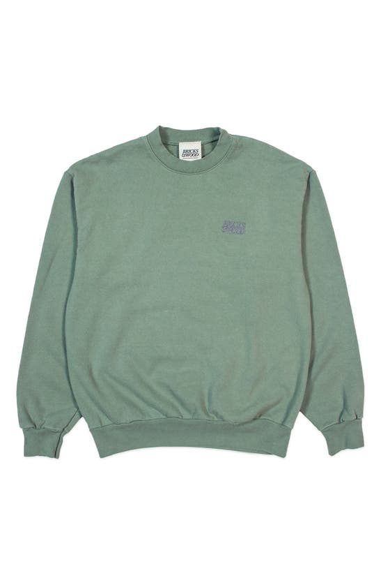 Bricks & Wood Logo Crewneck Sweatshirt In Sage | ModeSens