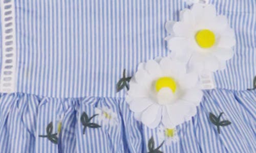 Shop Zunie Kids' Flower Sleeveless Dress In Blue Daisy