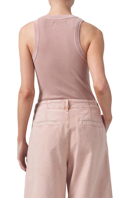 Shop Citizens Of Humanity Isabel Rib Racerback Tank In Mineral Roselle