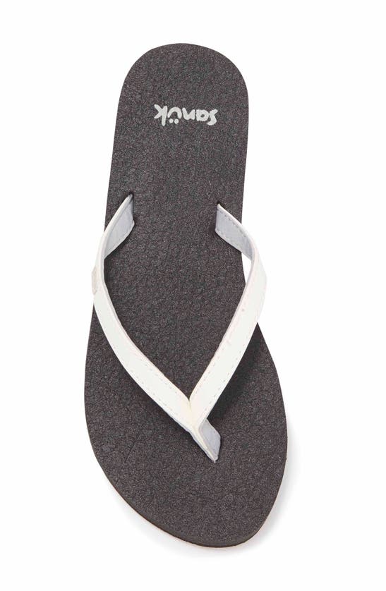 Shop Sanuk Yoga Spree 4 Flip Flop In White/black
