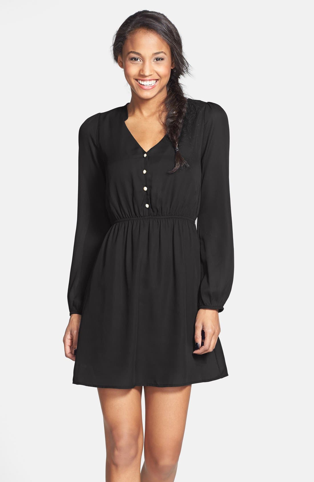 Everly Woven Blouson Skater Dress (Juniors) Only) Nordstrom