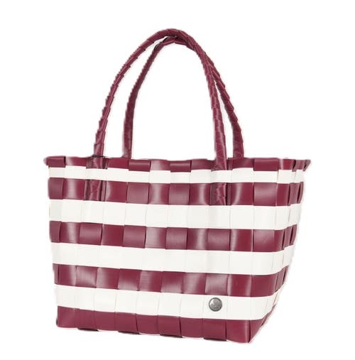 Handed By Paris Spirit Recycled Tote Bags In Burgundy/white