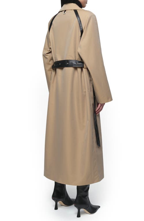 Shop Apparis Marge Belted Trench Coat In Almond Noir